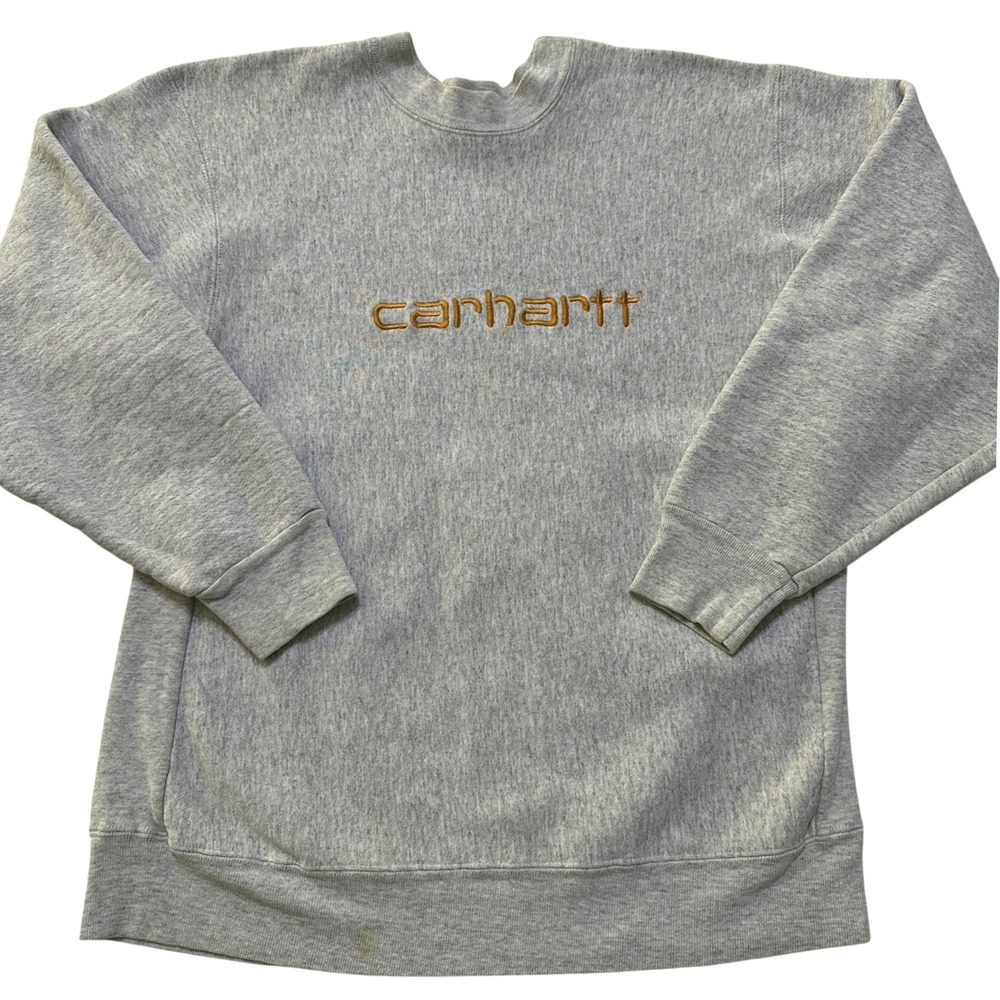 Vintage 90s USA Carhartt Heavyweight Crewneck Sweatshirt L Embroidered Workwear